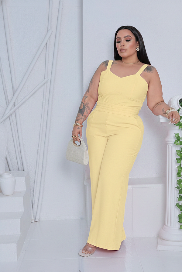 Conjunto Alça Melany Amarelo Plus Size