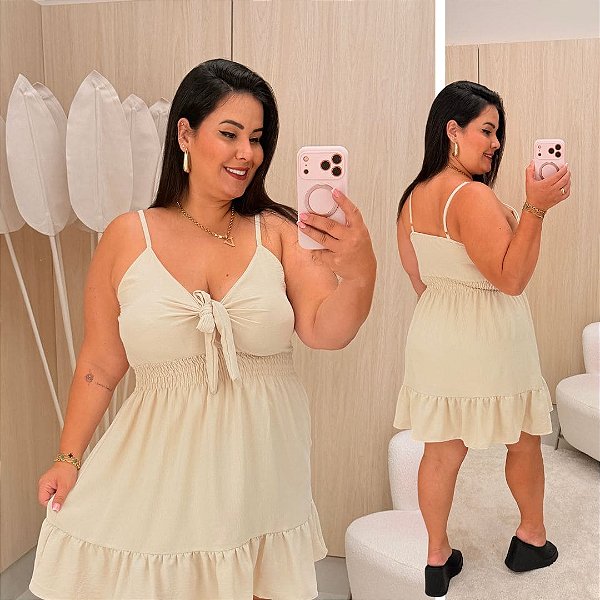 Vestido Susan Bege Plus Size