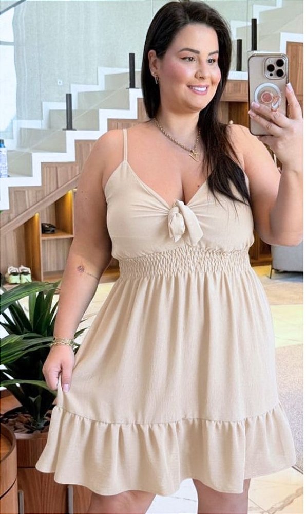 Vestido Susan Bege Plus Size