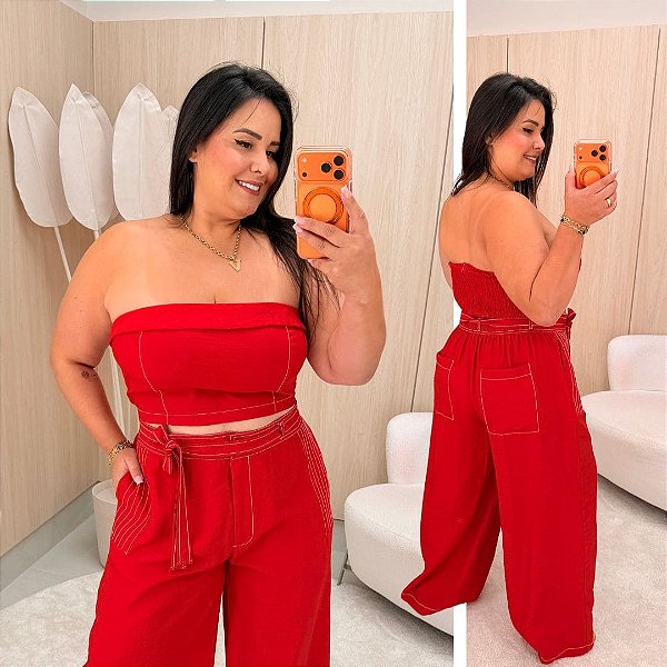 Conjunto Ivi Vermelho Plus Size