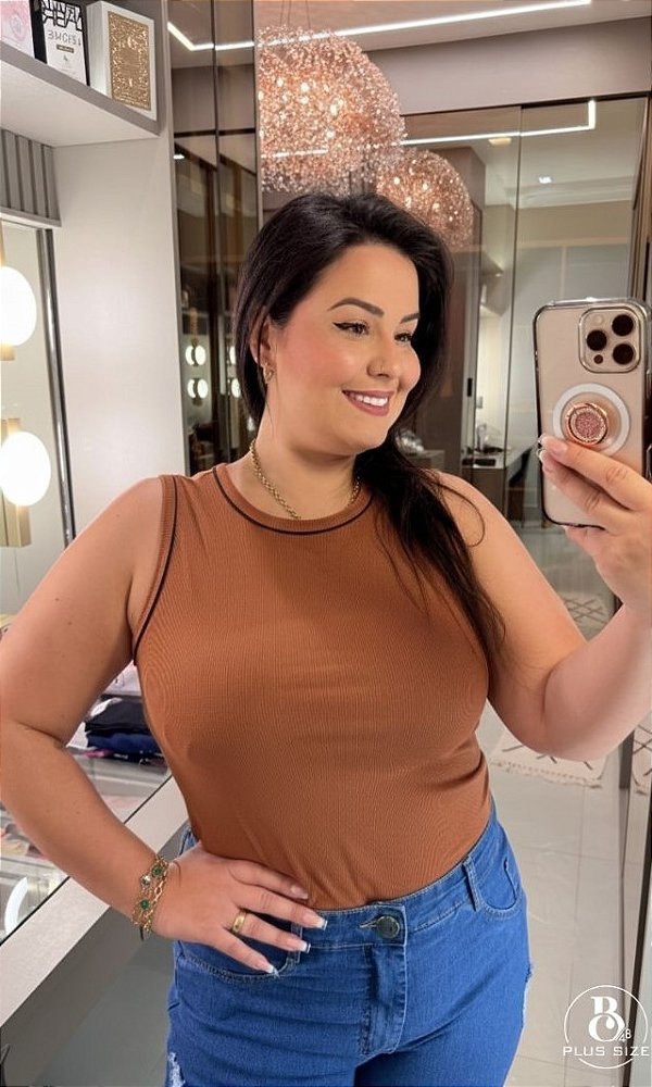 Regata Ribana Tatiana Marrom Plus Size