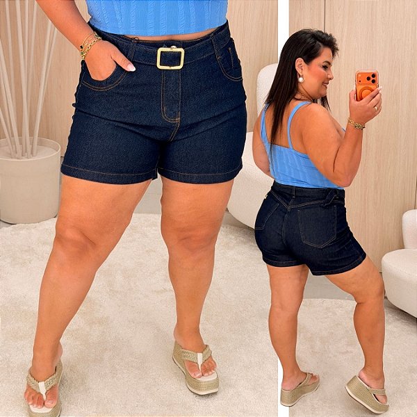 Short Jeans Awa Gisela Cinto Plus Size