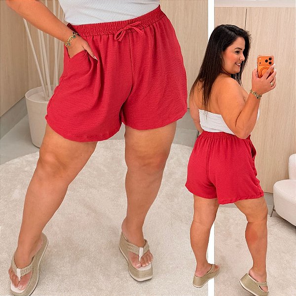 Short Duna Gabriela Pink Plus Size