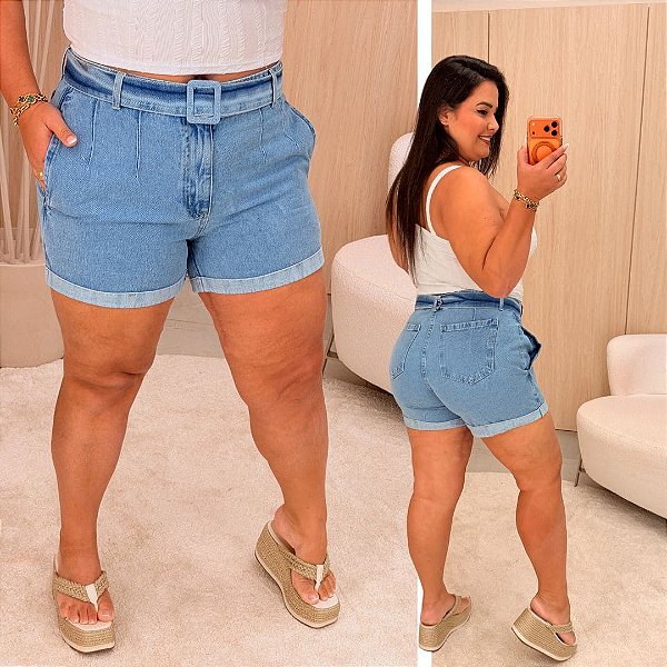 Short Jeans PB Beatriz Cinto Plus Size