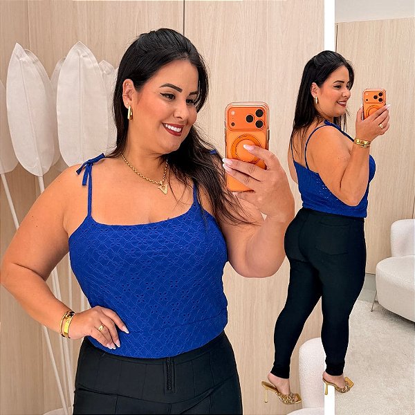 Alcinha Bruna Laise Azul Royal Plus Size