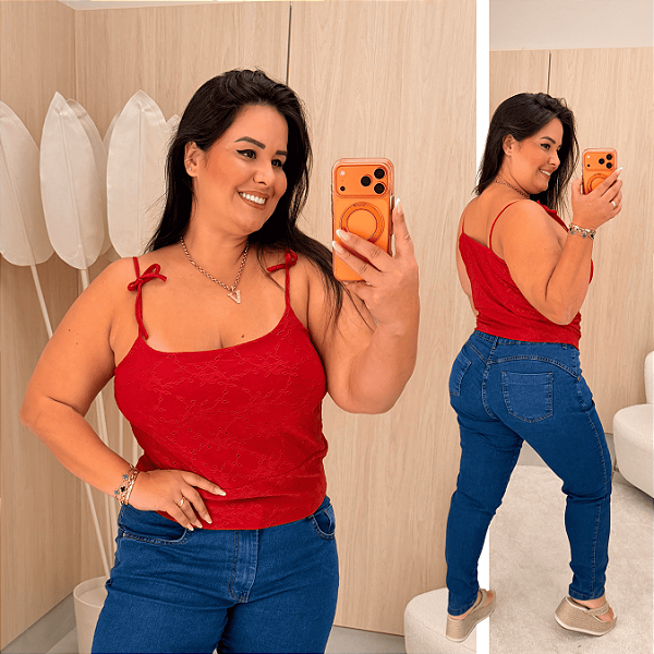 Alcinha Bruna Laise Vermelho Plus Size