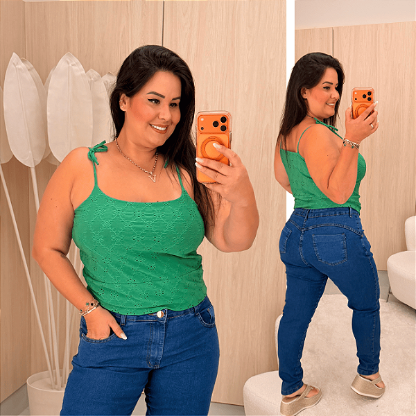 Alcinha Bruna Laise Verde Plus Size