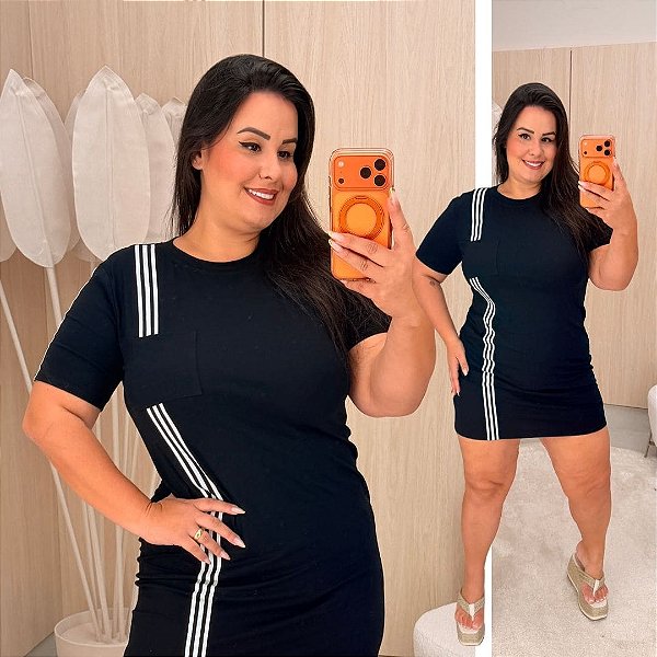 Vestido Faixa Liliana Preto Plus Size