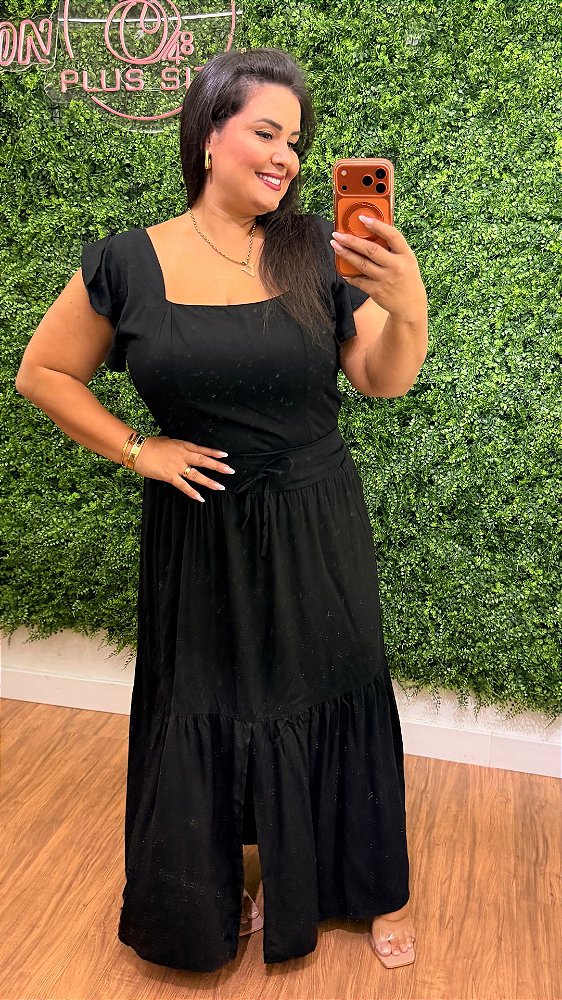 Conjunto Saia Mali Preto Plus Size