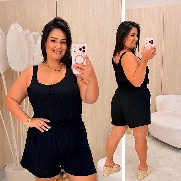 Conjunto Alça Gabriela Preto Plus Size