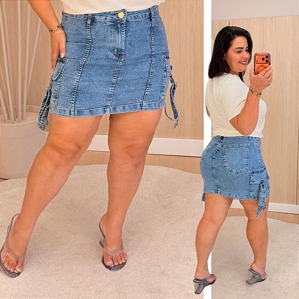 Saia Jeans Awa Josi Cargo Plus Size