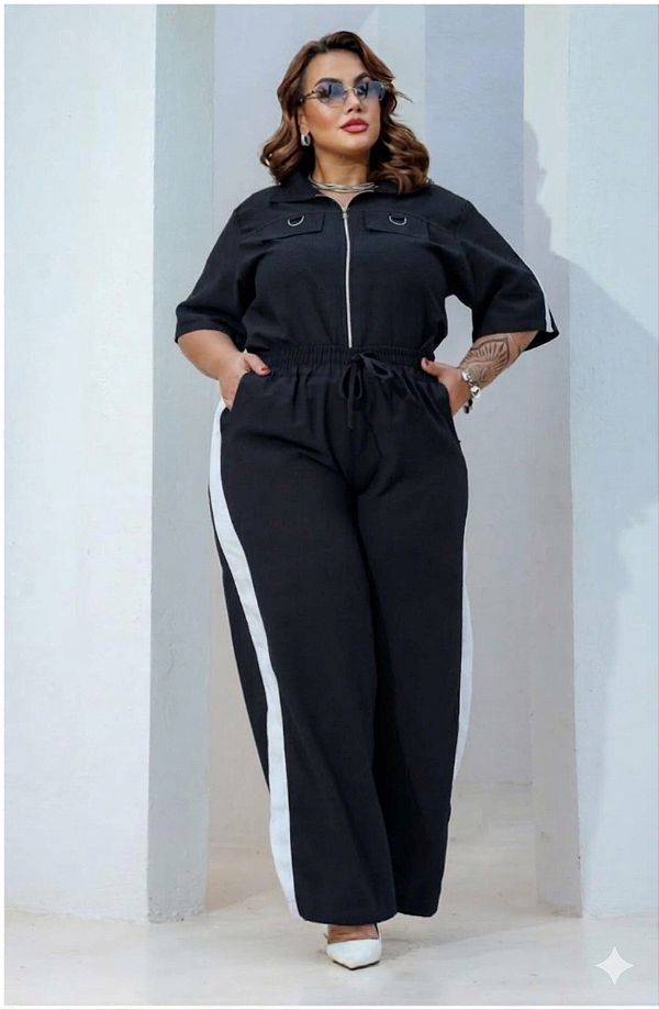 Conjunto Maju Preto Plus Size
