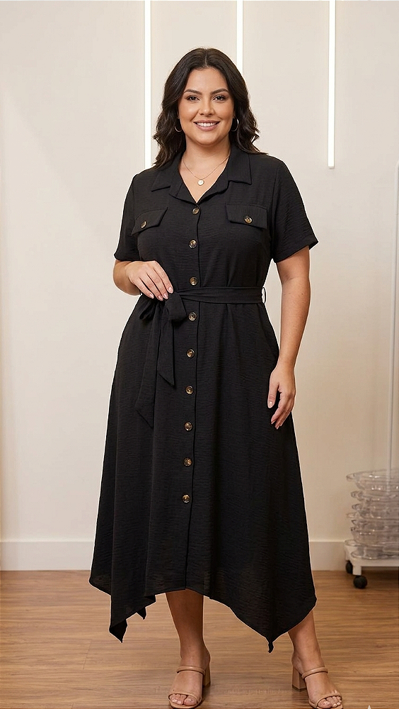 Chamise Bico Carol Preto Plus Size