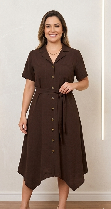 Chamise Bico Carol Marrom Plus Size