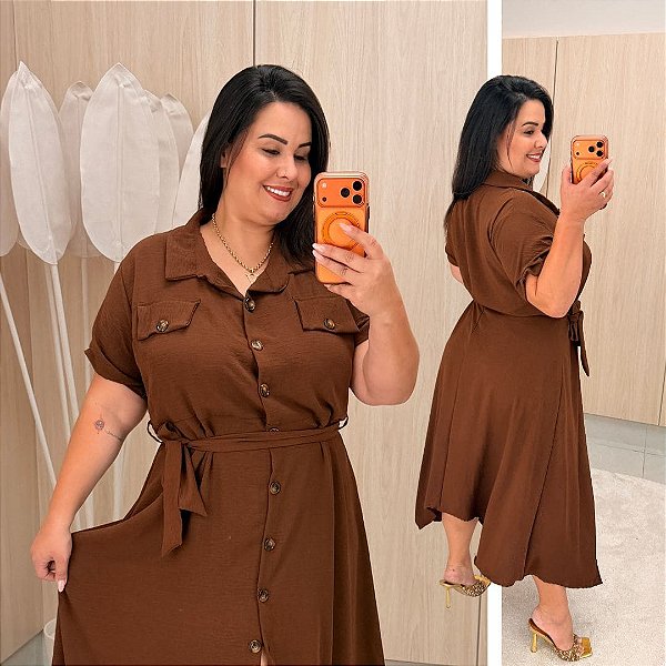 Chamise Bico Carol Marrom Plus Size