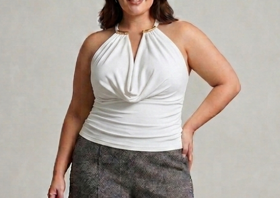 Cropped Dubai Branco Plus Size