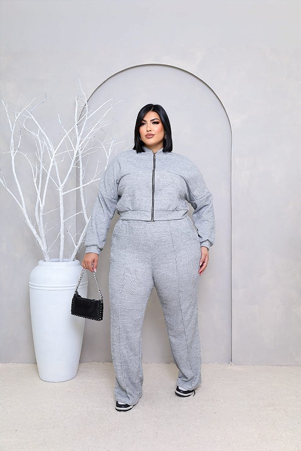 Conjunto Vip Natali Cinza Plus Size