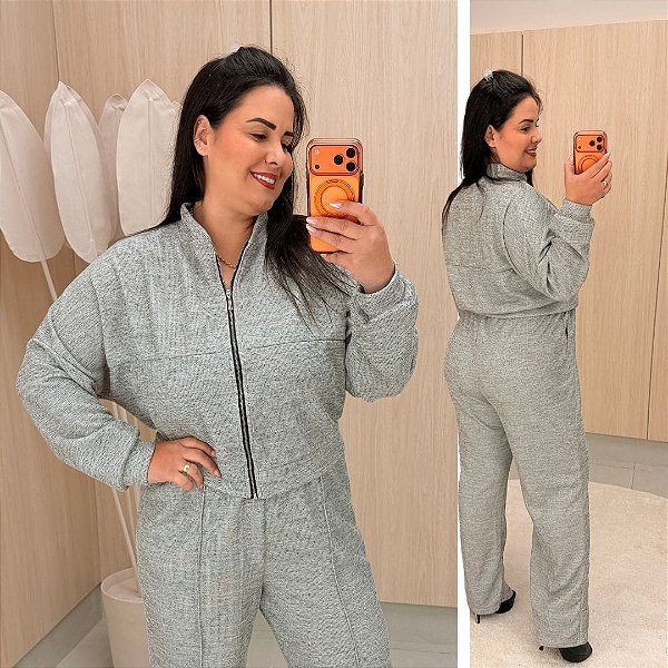 Conjunto Vip Natali Cinza Plus Size