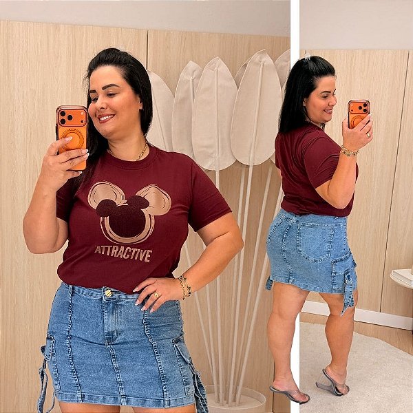 T shirt Mickey Marsala Plus Size