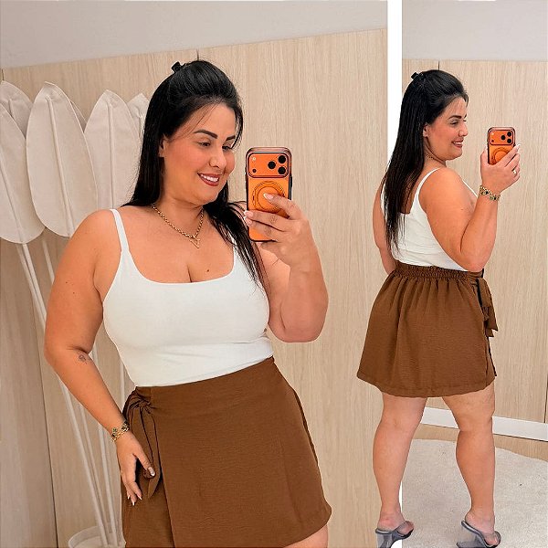 Cropped Suplex Alcinha Branco Plus Size