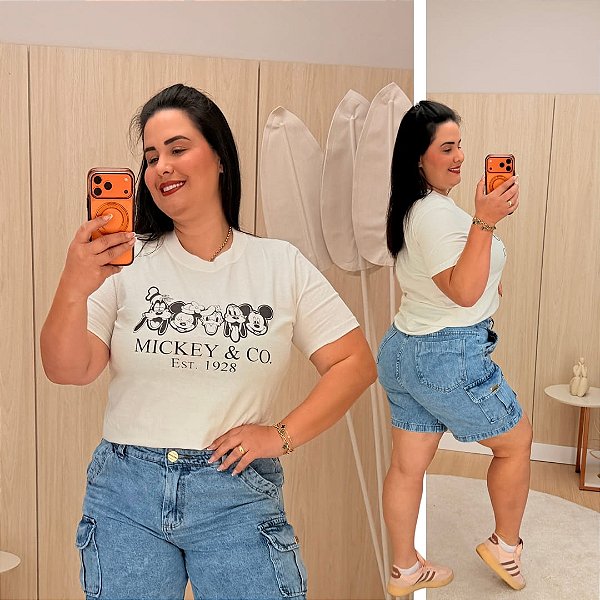 T shirt Mk Branca Plus Size