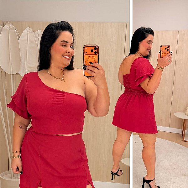 Conjunto Nula Duna Rosa Plus Size