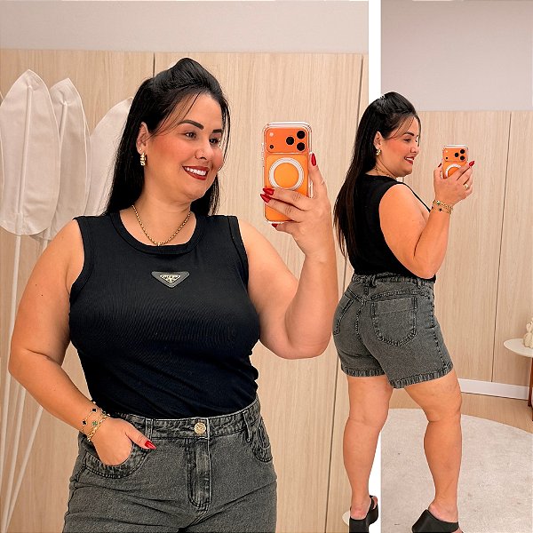 Regata PR Karen Preta Plus Size