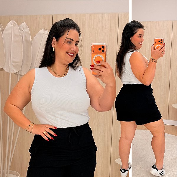 Regata Ribana Lisa Laura Branca Plus Size