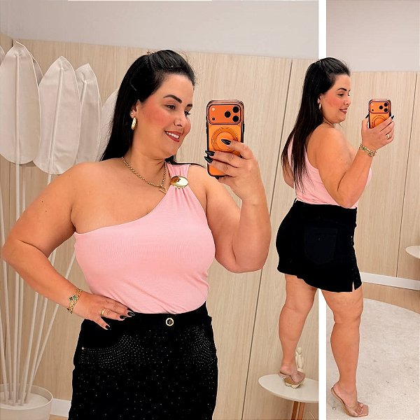 Blusa Nula Viviane Rosa BB Plus Size