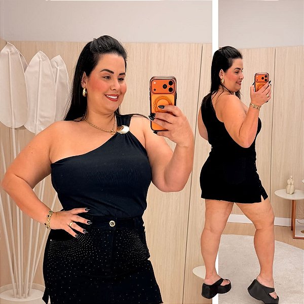 Blusa Nula Viviane Preto Plus Size