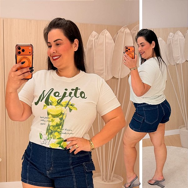 T shirt Mojito Estampado Limão Plus Size