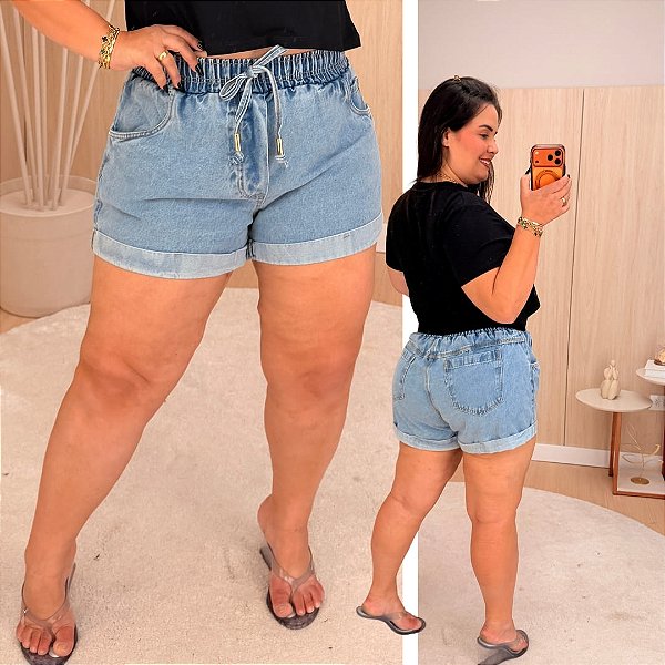 Short Jeans FF Elastex Érica Plus Size