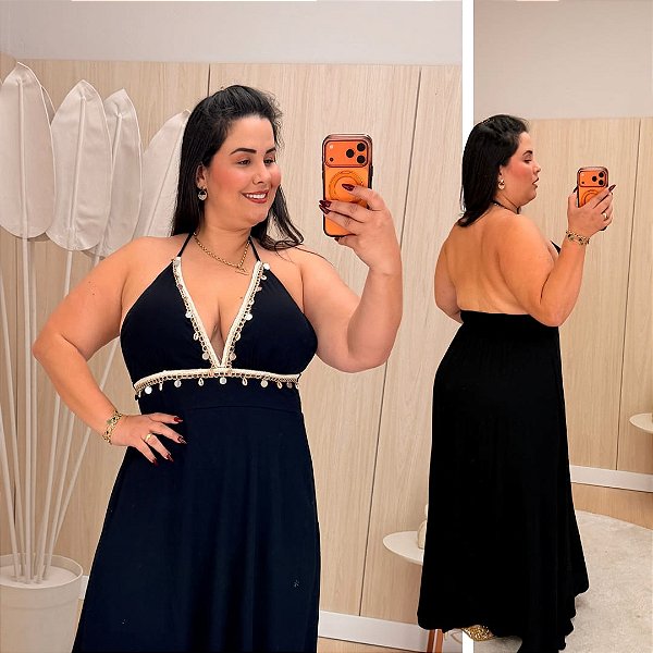 Vestido Alcinha Lis Preto Plus Size