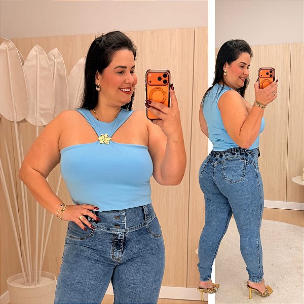 Blusa Aurora Azul Plus Size