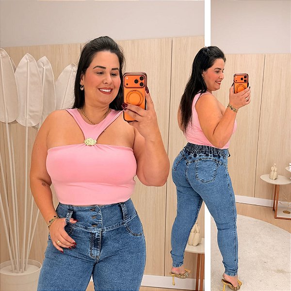 Blusa Aurora Rosa Plus Size