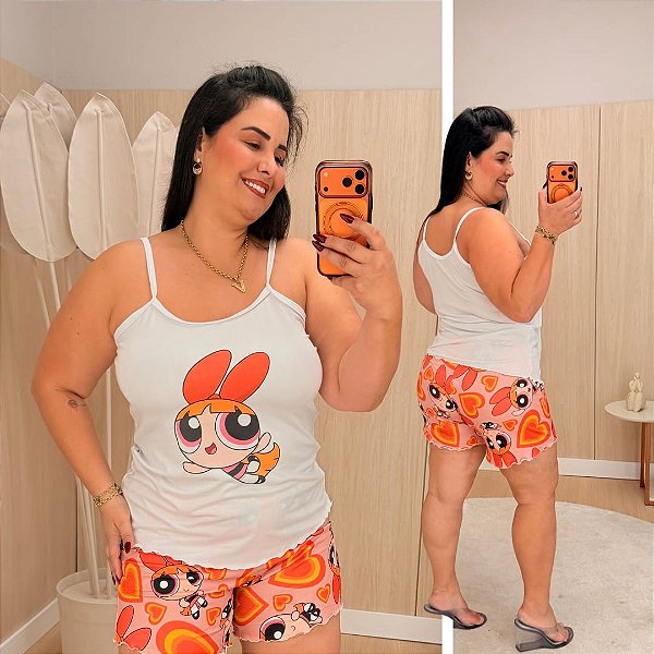 Pijama Estampa Florzinha Plus Size