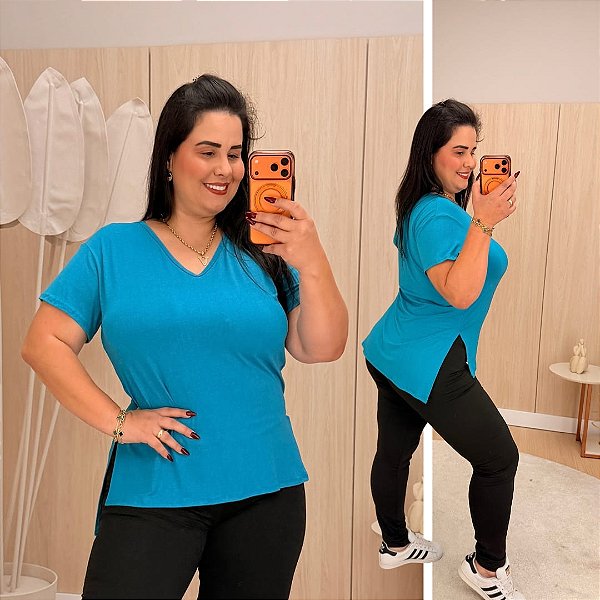 Vest Legging Básica Turquesa Plus Size