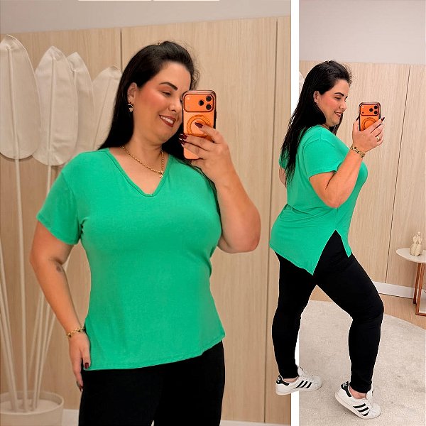 Vest Legging Básica Verde Plus Size
