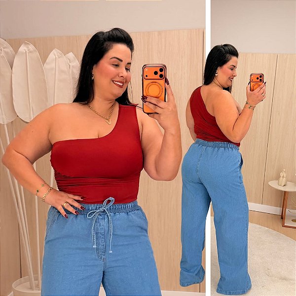 Blusa Nula Amélia Vermelha Plus Size