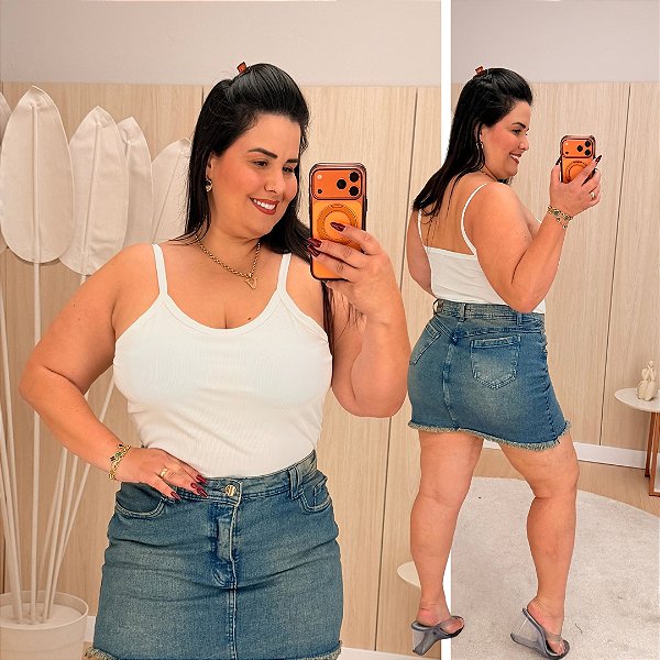 Alcinha Ribana Lavínia Branca Plus Size