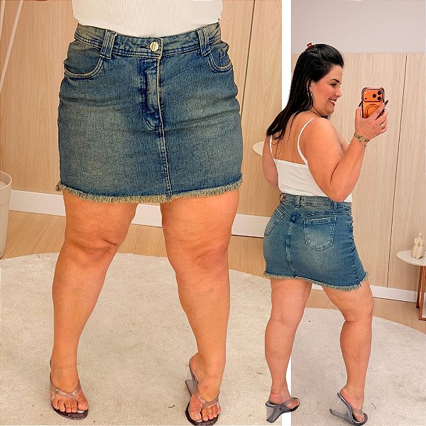 Saia Jeans FF Cibele Plus Size
