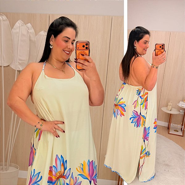 Vestido Maldivas Estampa Multi Color Plus Size