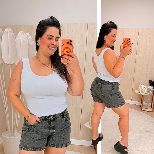 Regata Básica Bel Branca Plus Size