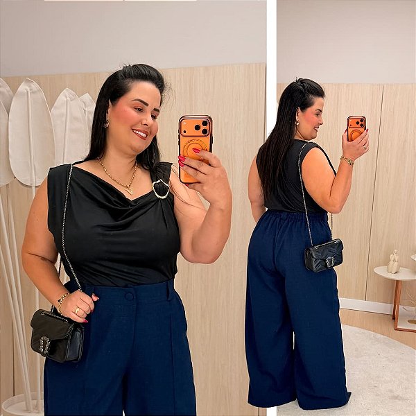 Blusa Andressa Preta Plus Size