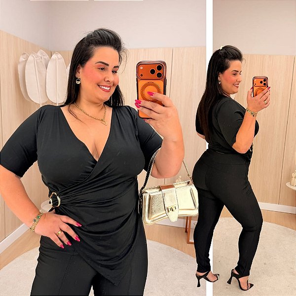 Blusa Kelly Preta Plus Size
