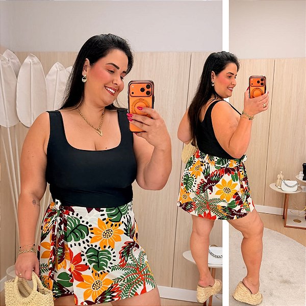 Blusa Regata Suplex Mariana Preta Plus Size
