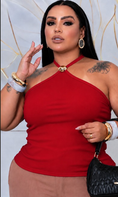 Blusa Gola Gabi Vermelha Plus Size