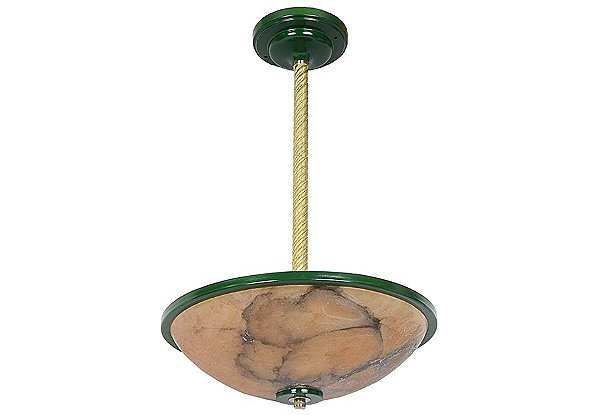 Lustre Italiano em Pedra Alabastro Metal dourado anos 1960