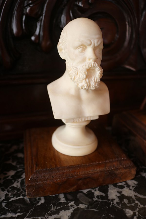 SÓCRATES - Filósofo Grego escultura Italiana pó de mármore