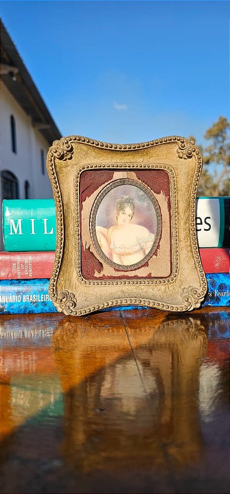 Mini Quadro Europeu pintura de Damas em trajes típicos